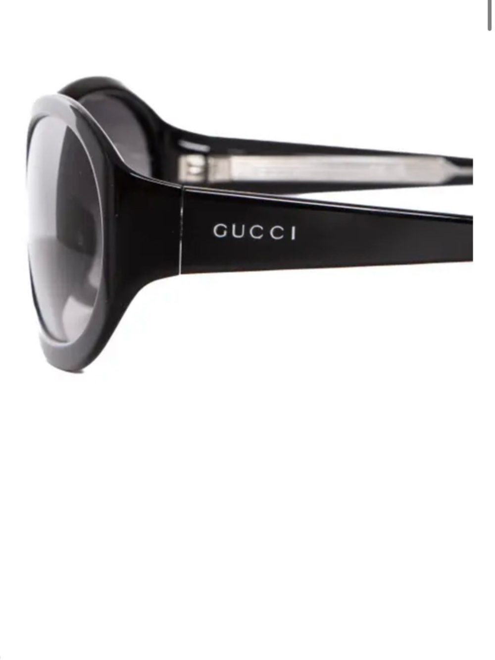 Gucci Black Acetate Sunglasses Oval Oversized - Picture 4 of 4